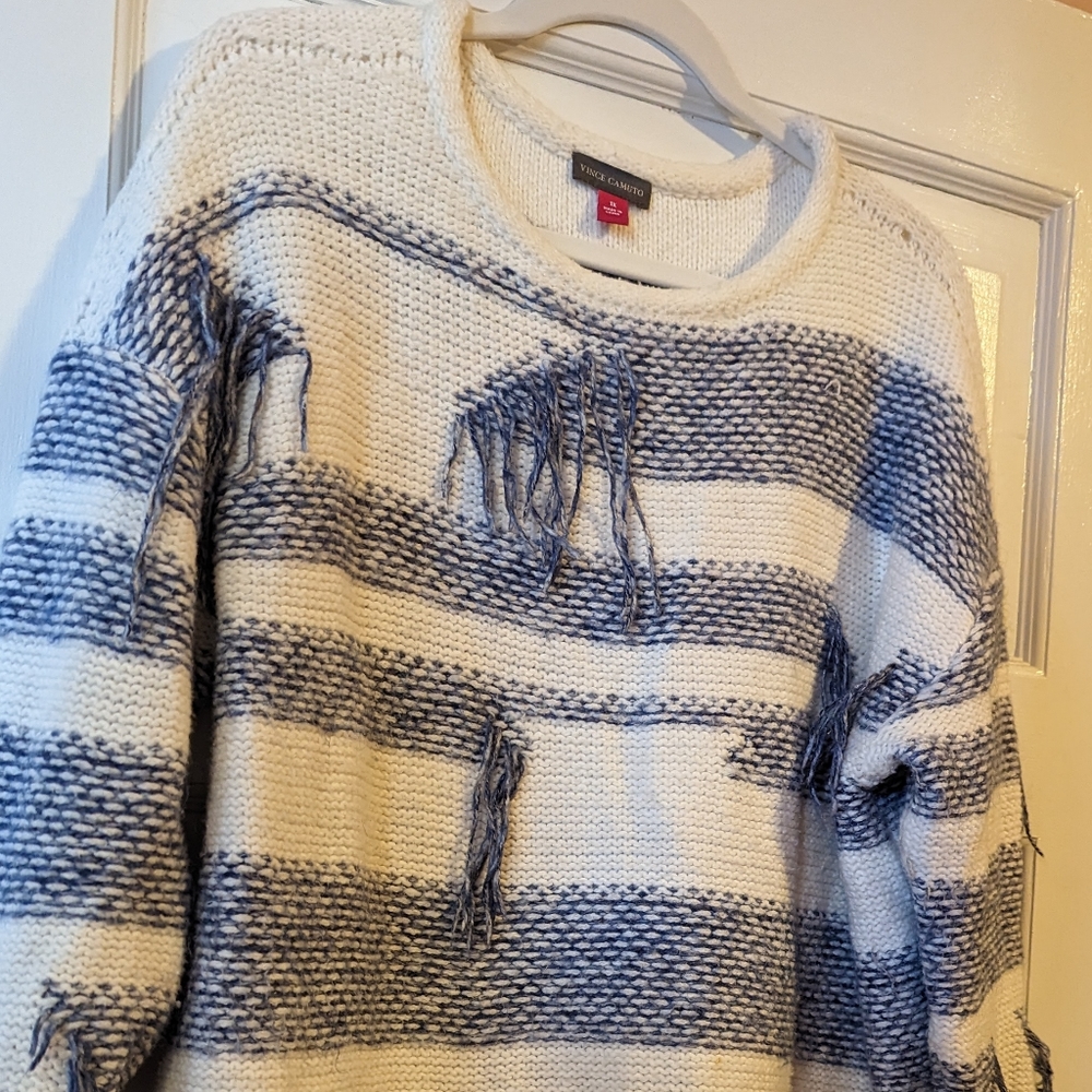 Vince Camuto blue and white sweater 1X